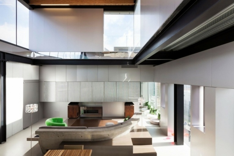interieur aus beton und aluminium urban einrichtung london rund couch