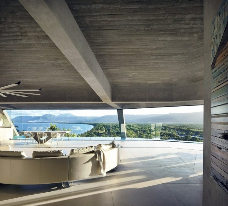 interieur aus beton und granit wohnzimmer design elegant hell sofa
