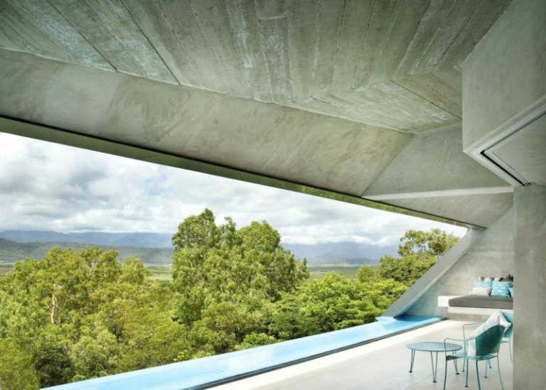 interieur beton granit futuristisch design panorama terrasse moebel
