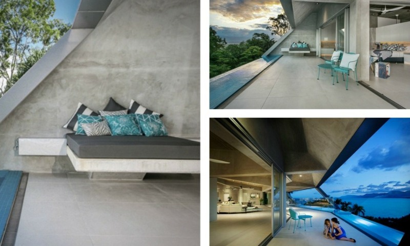 interieur beton granit outdoor tagesbett stuehle tuerkis pool