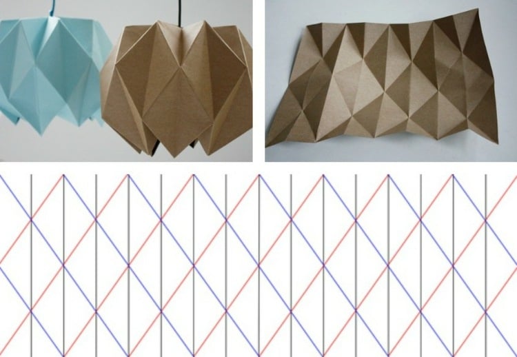 lampe-origami lampe origami originell bastelidee haus beleuchtung huebsch