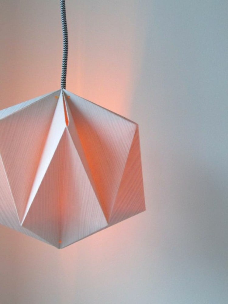 lampe-origami muster lampenschirm selbermachen kabel einrichtung