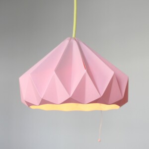 lampe origami rosa idee gelb kabel wohnung dekor diy