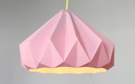 lampe origami rosa idee gelb kabel wohnung dekor diy