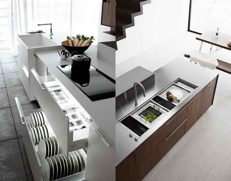 moderne-kucheneinrichtungen-hi-tech-minimalistisch-holz-weiss-geraete-mechanismen-ordnung