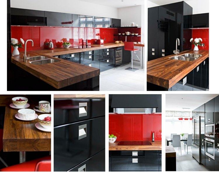 moderne-kucheneinrichtungen-hi-tech-minimalistisch-schwarz-rot-hochglanz-massivholz-arbeitsplatte