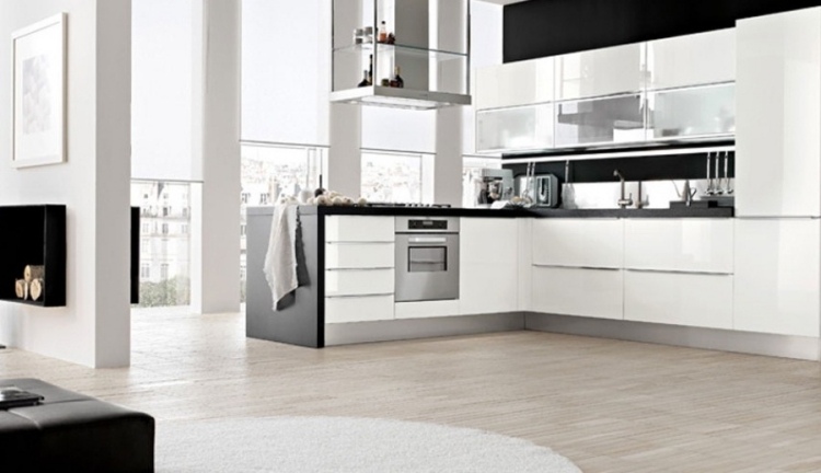 moderne-kucheneinrichtungen-hi-tech-minimalistisch-schwarz-weiss-edelstahl-hochglanz-design