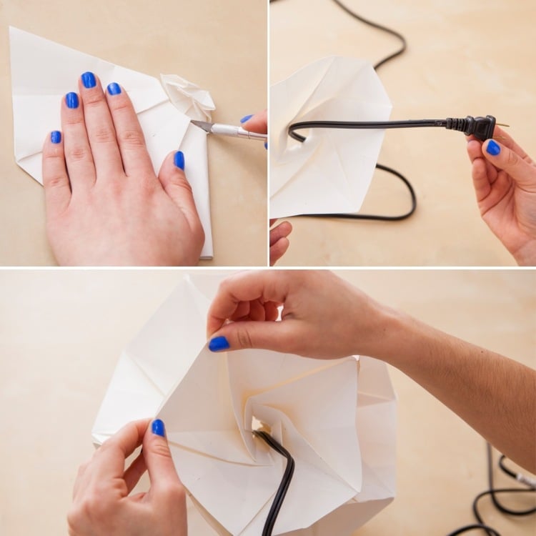 origami-lampe-diy-anleitung-kabel-fixieren-leuchte-lampenschirm