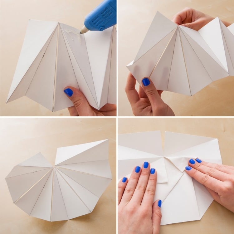 origami-lampe-diy-anleitung-karton-papier-weiss-falten-heisskleber-falten-fixieren