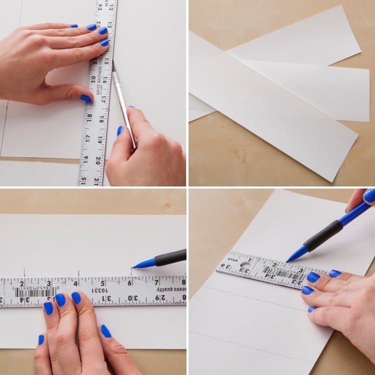 origami-lampe-diy-anleitung-karton-papier-weiss-linie-bleistift