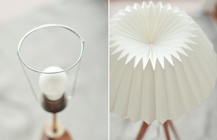 origami lampe stehlampe weiss papier draht staender