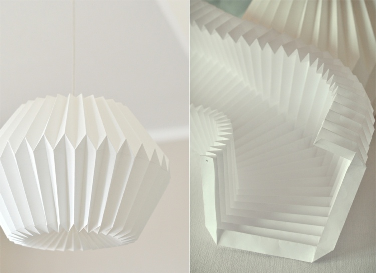 origami lampe weiss idee falten lampenschirm