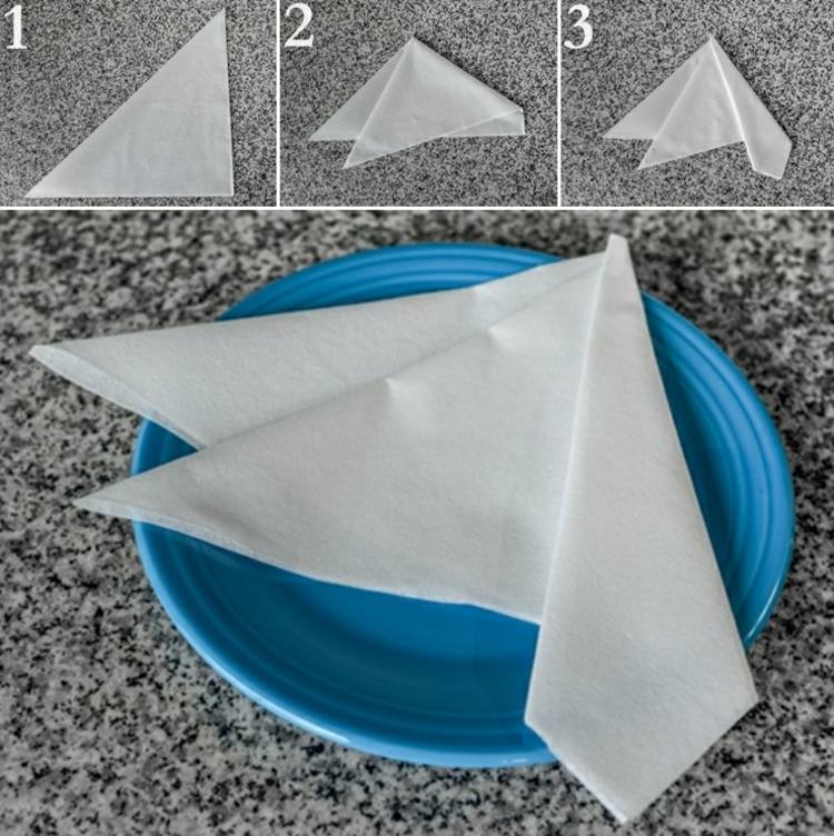 papierservietten falten franzoesisch stil elegant idee diy
