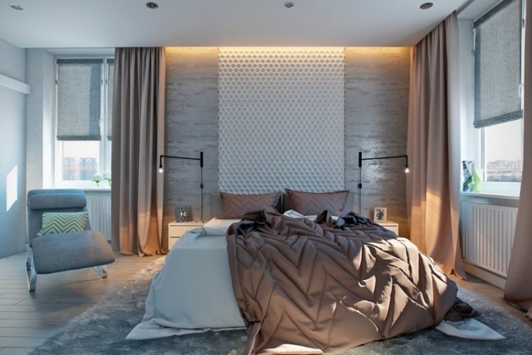 schlafzimmer-einrichten-inspirationen-beige-toene-indirekte-beleuchtung-decke-wandgestaltung-grau