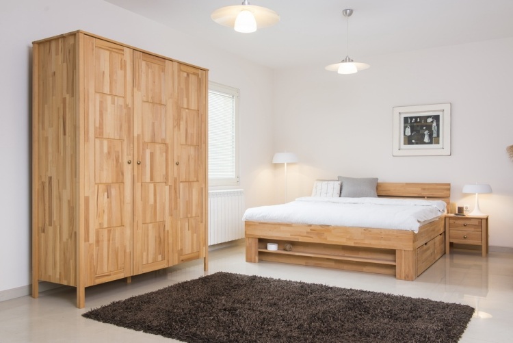 Schubladenbett aus Massivholz -ideen-schlafzimmer-doppelbett-modern-set-schlicht-stilvoll