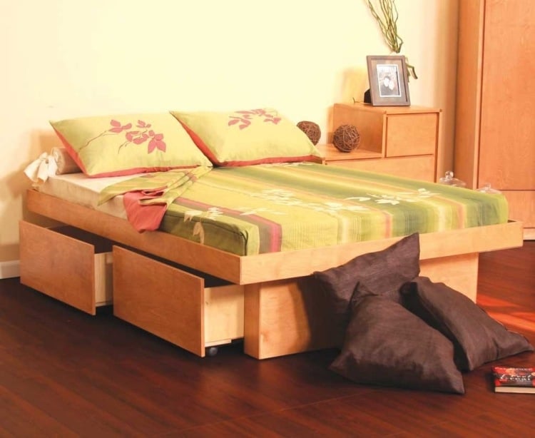 schubladenbett-massivholz-ideen-schlafzimmer-doppelbett-set-nachttisch-schlichtes-design