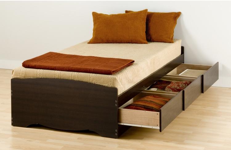 schubladenbett-massivholz-ideen-schlafzimmer-einzelbett