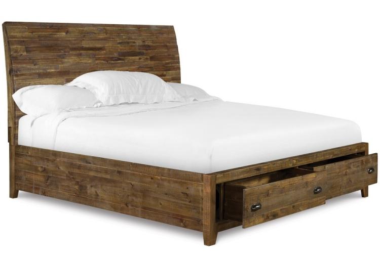 schubladenbett-massivholz-ideen-schlafzimmer-rustikal-doppelbett-naturholz-matratze