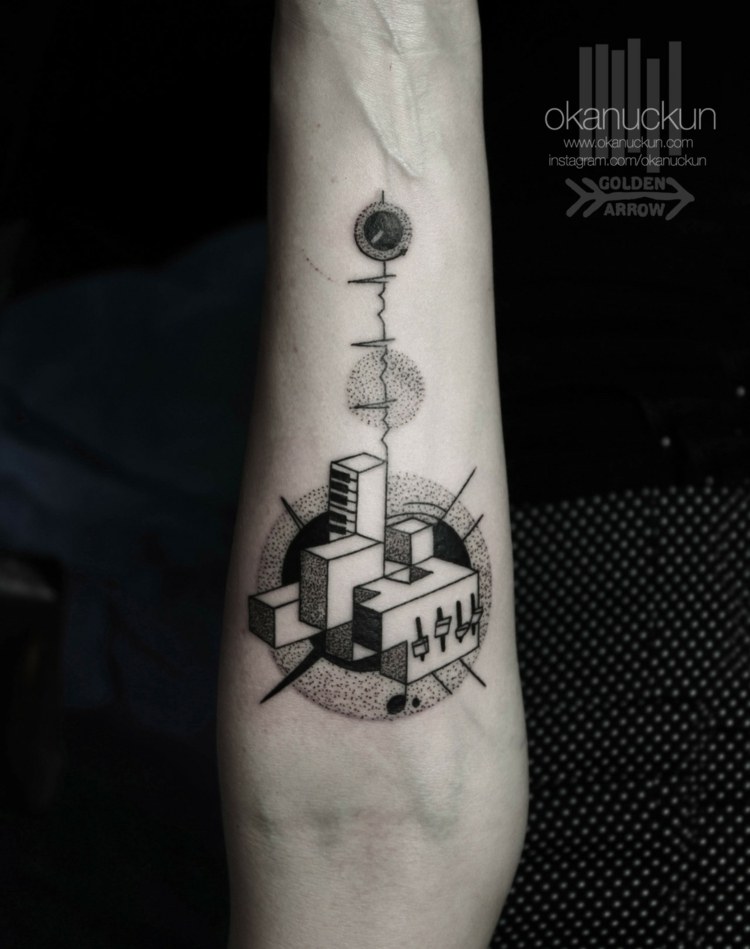 tattoos surrealem design musik motive inspiration