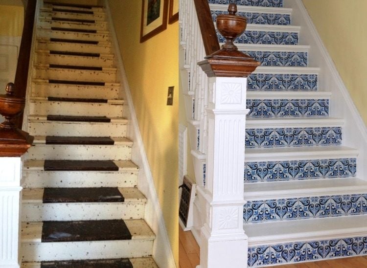 treppenhaus-renovieren-ideen-treppen-stufen-dekorieren-bild-vorher-nachher-fliesen-imitieren