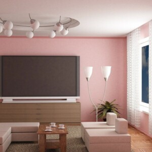 wandfarbe altrosa wohnzimmer modern minimalistisch weiss moebel sideboard