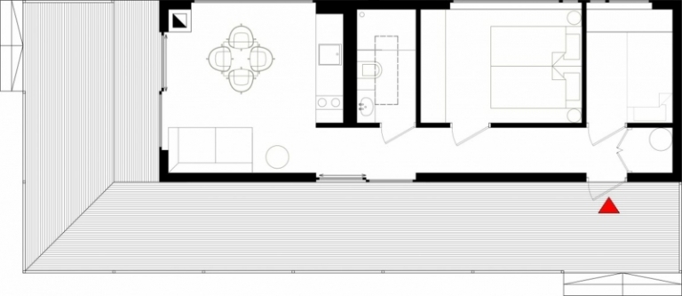 wandgestaltung patchwork grundriss bungalow design haus minimalistisch