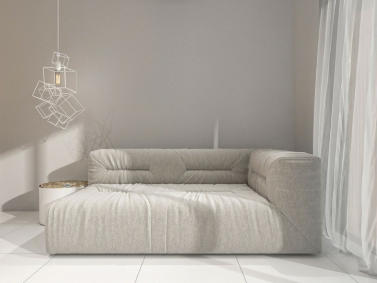 wandgestaltung patchwork sitzbereich wohnzimmer hellgrau sofa