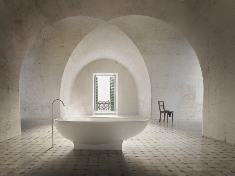 badewanne luxus gewoelbe mediterran stil bad fliesen fussboden