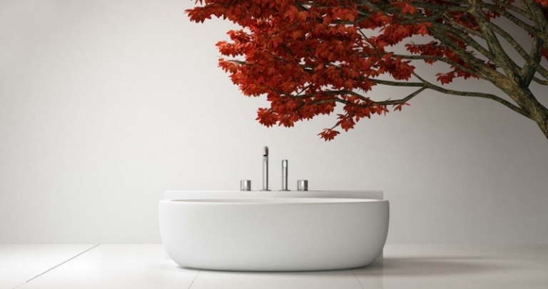 badewanne luxus oval design spa stil schlicht modern