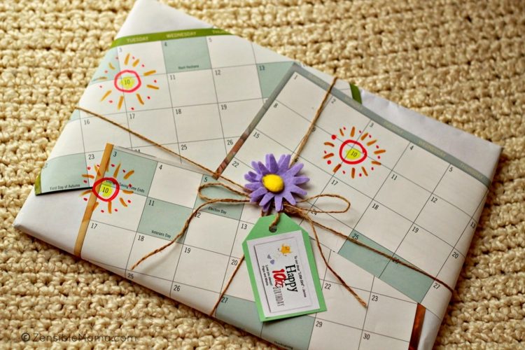 basteln geschenkverpackungen recaceln kalender blaetter sonne malen