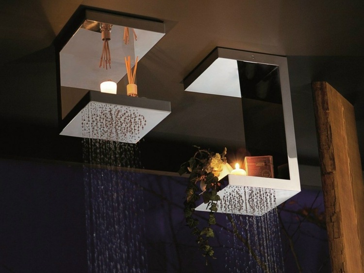 deko kerzen modern duschkopf beleuchtung originell idee