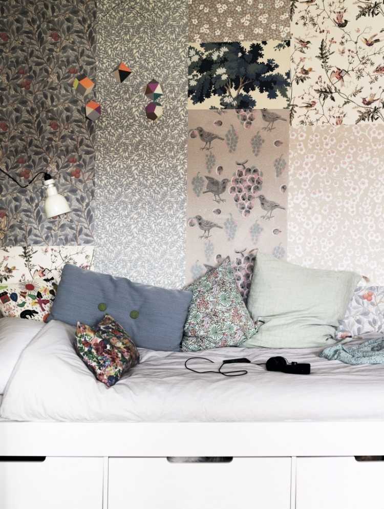 deko-wohnzimmer-skandinavisch-tapete-wandgestaltung-kissen-sitzecke