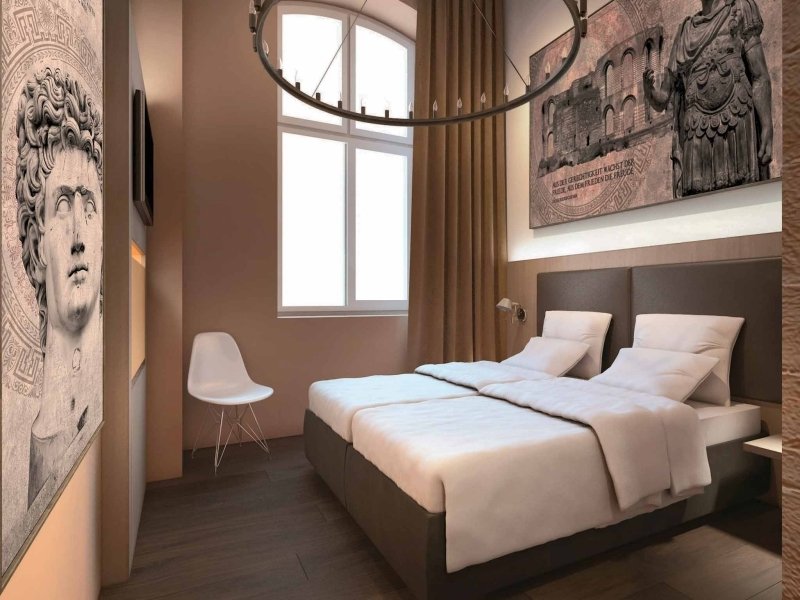 Design Hotels in Deutschland -beckers-trier-hotelzimmer-bett-roemisch-bilder
