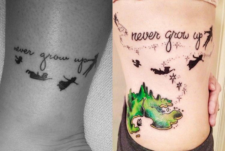 disney-tattoos-motive-ideen-peter-pan-niemals-erwachsen-werden