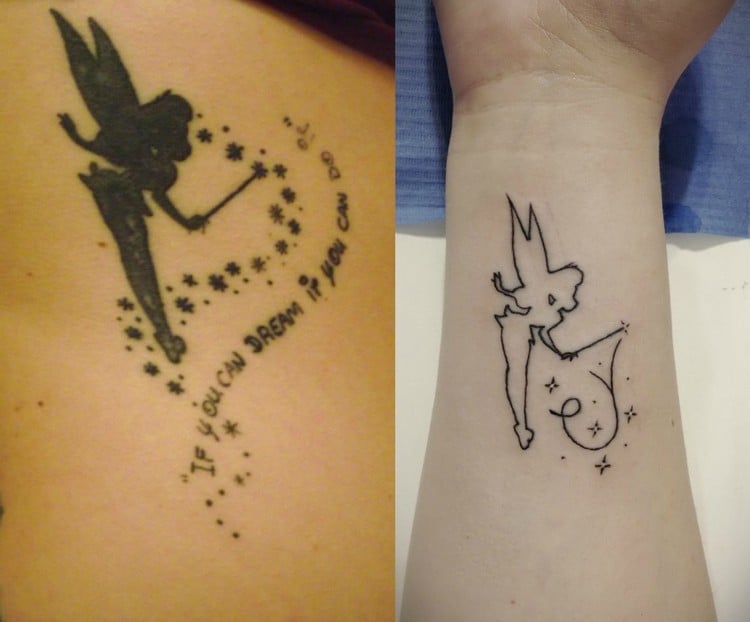 disney-tattoos-motive-ideen-tinkerbell-silhouette-zitat