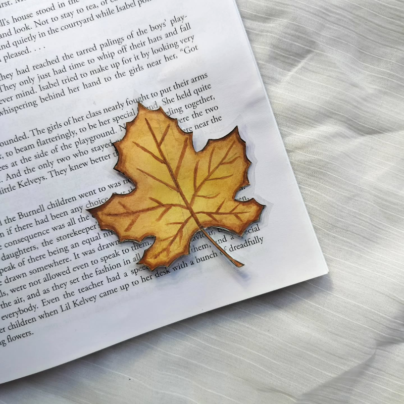 diy lesezeichen als herbstblatt
