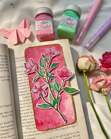 diy lesezeichen mit blumen