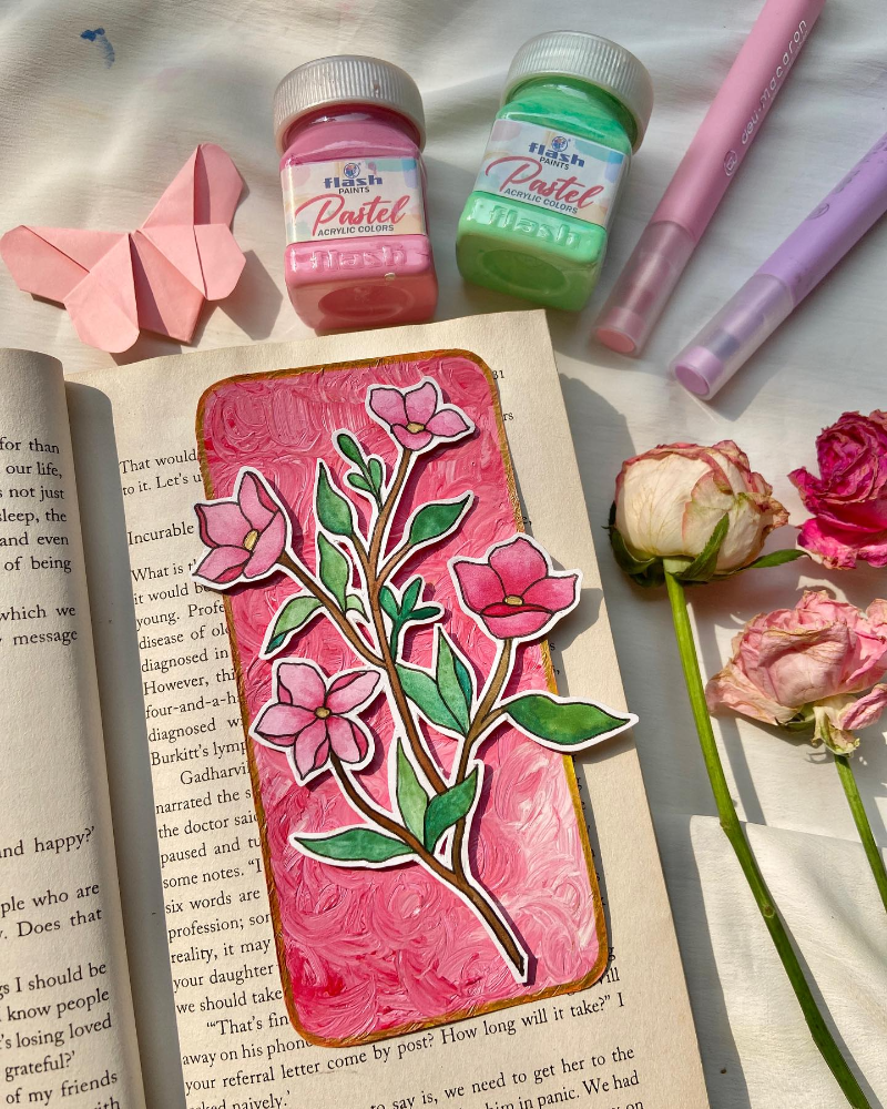 diy lesezeichen mit blumen