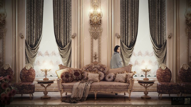 französische luxus einrichtung barock stil wandleuchte canape beistelltisch