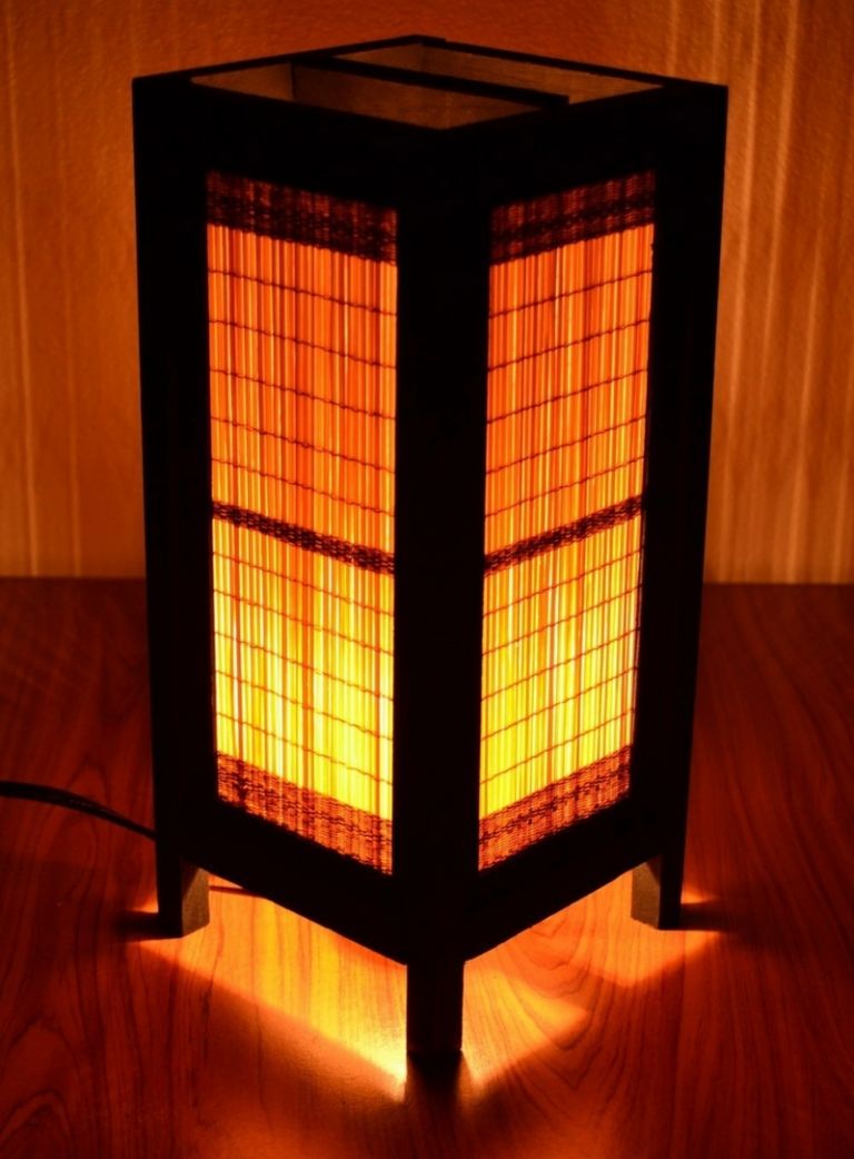 japanische deko laterne lampenschirm bambus holz material