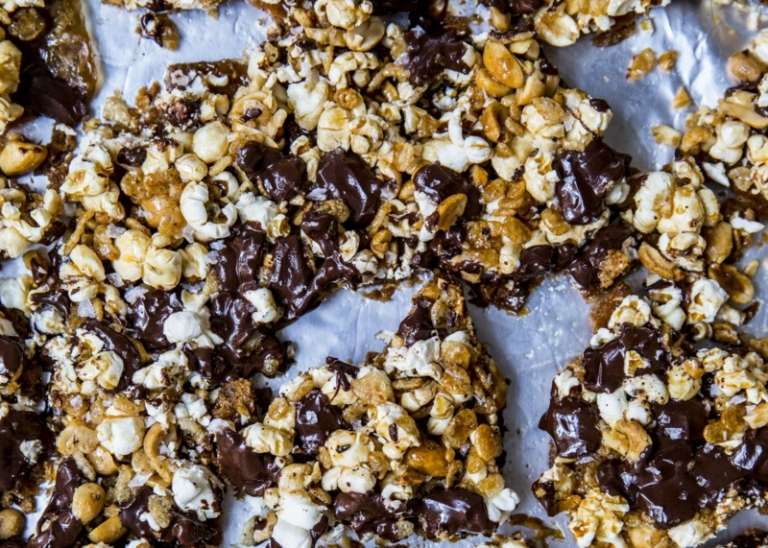 nachtische einfache popcorn schokolade karamell idee rezept schnell