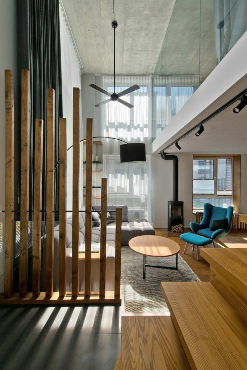 Skandinavischer Stil in Grau fr moderne Loft Einrichtung - Wohnzimmer Skandinavischer Stil