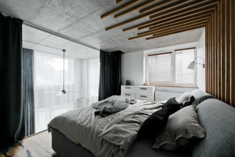 skandinavischer stil grau schlafbereich gestaltung moebel modern