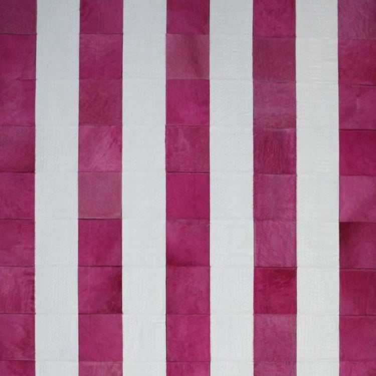 teppich patchwork streifen leder pink weiss modern ebru einrichtung