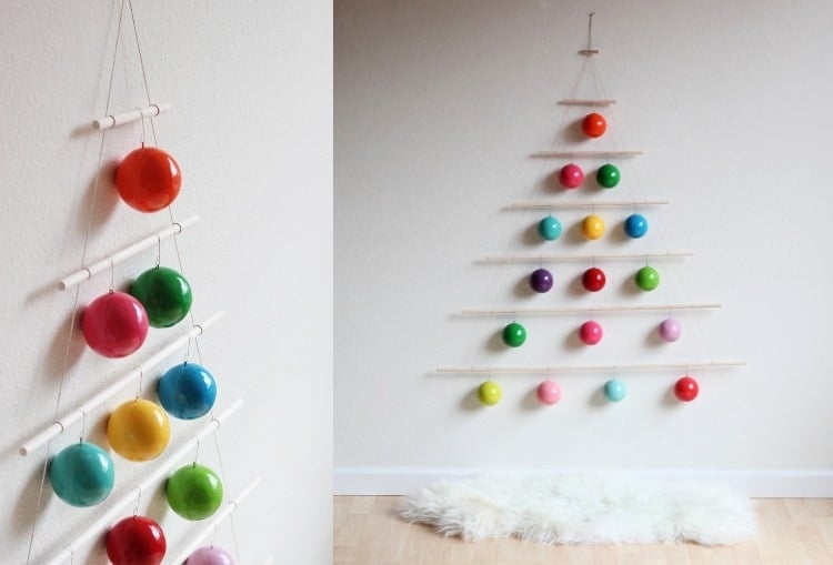 weihnachtsbaum-alternative-wanddeko-selber-machen-minimalistisch-aufhaengen-weihnachtskugeln