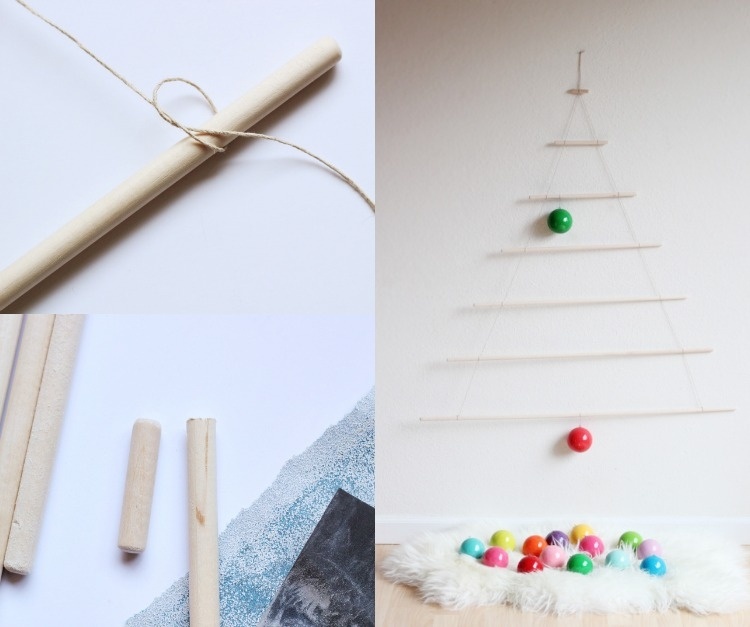weihnachtsbaum-alternative-wanddeko-selber-machen-minimalistisch-holzstaebchen-schnur-weihnachtskugeln