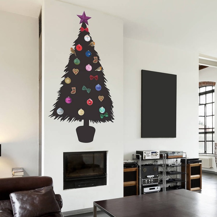 weihnachtsbaum-alternative-wanddeko-selber-machen-wandtattoo-modern-minimalistisch-elegant-schwarz-weiss-modern
