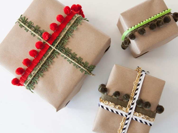 weihnachtsgeschenke verpacken ideen-verschiedene-bordure-ueberlappen