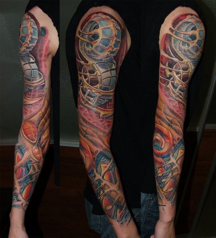 biomechanik-tattoo-ganzer-arm-farbig