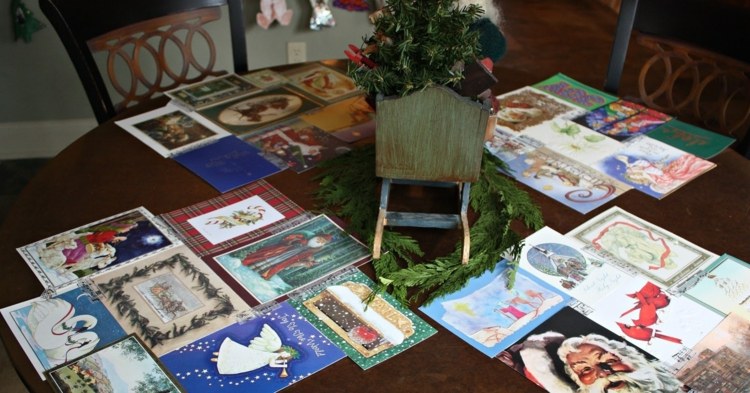 diy tischdeko weihnachtskarten recyceln papier originell idee